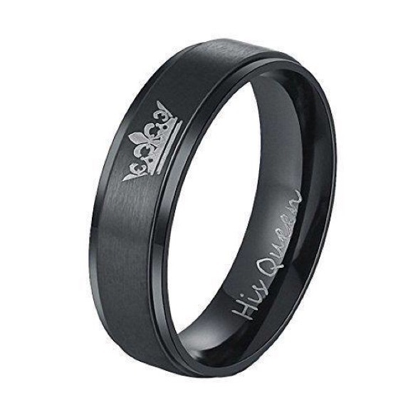 6mm black his queen crown ring - Picture 2 of 3